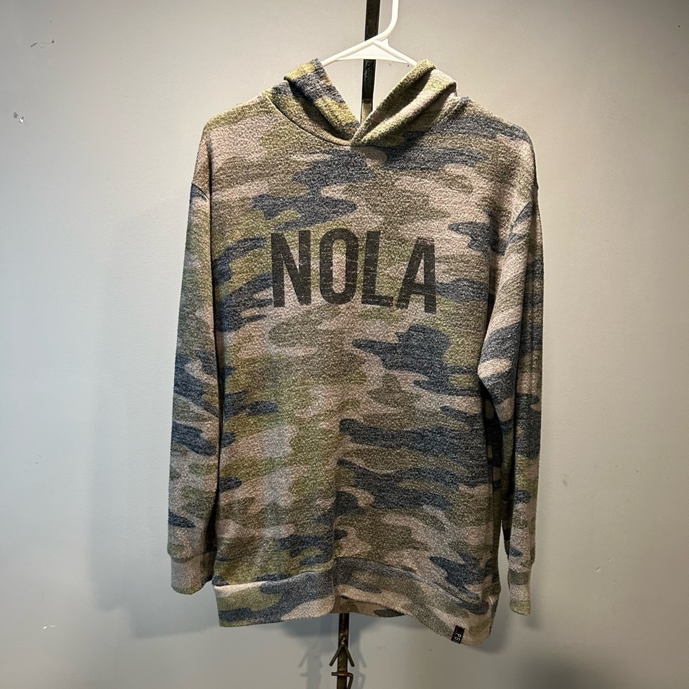 Camouflage Hoodie with NOLA Print
